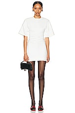Alexander Wang Drop Shoulder Crew Neck Mini Dress in Natural, view 1, click to view large image.