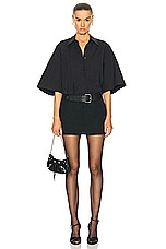 Alexander Wang Mini Shirt Dress in Black, view 1, click to view large image.