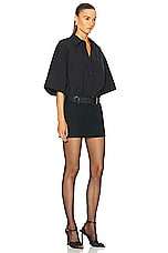 Alexander Wang Mini Shirt Dress in Black, view 2, click to view large image.