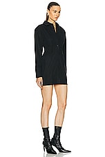 Alexander Wang Long Sleeve Button Up Mini Dress in Black, view 2, click to view large image.