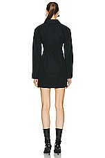 Alexander Wang Long Sleeve Button Up Mini Dress in Black, view 3, click to view large image.