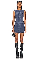 Alexander Wang Trompe Loeil Fitted Mini Dress in Dark Night, view 1, click to view large image.