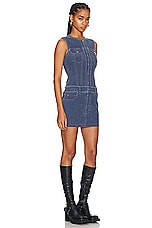 Alexander Wang Trompe Loeil Fitted Mini Dress in Dark Night, view 2, click to view large image.