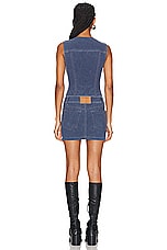 Alexander Wang Trompe Loeil Fitted Mini Dress in Dark Night, view 3, click to view large image.