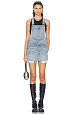 Alexander Wang Overall Mini Dress in Vintage Faded Indigo, view 1, click to view large image.