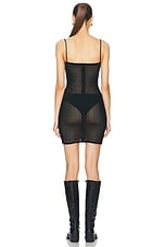 Alexander Wang Mini Dress With Leather Bust in Black, view 3, click to view large image.