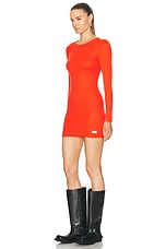 Alexander Wang Long Sleeve Mini Dress in Fiery Red, view 3, click to view large image.