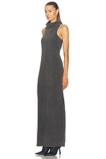 Alexander Wang Cowl Neck Long Dress in Washed Charcoal, view 3, click to view large image.