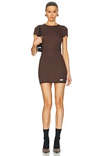 ワンピース ALEXANDER WANG Woman Dress Brown 4CC4246283 208A Alexander Wang Short Sleeve Crewneck Dress in Chocolate