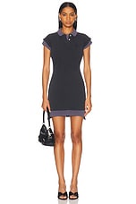ワンピース Alexander Wang LAYERED POLO MINI DRESS (4CC2256298 690E) Layered Polo Halter Minidress in BARELY PINK/WHITE