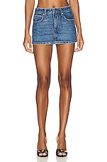 Alexander Wang Mid Rise Stretch Skort in Deep Blue, view 1, click to view large image.