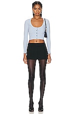 Alexander Wang Tailored Mini Skort in Black, view 4, click to view large image.