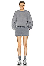 Alexander Wang Essential Terry Sweatshort in Acid Fog, view 5, click to view large image.
