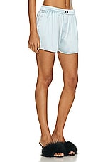 Alexander Wang Boxer Short W/ Tulle Cut Out Back Panel in Shine Blue, view 2, click to view large image.