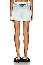 Alexander Wang Boxer Short W/ Tulle Cut Out Back Panel in Shine Blue, view 3, click to view large image.