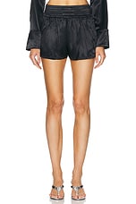 Alexander Wang Elastic Waist Mini Short in Black, view 1, click to view large image.