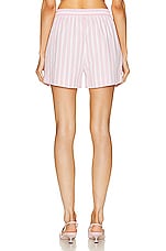 Alexander Wang Classic Boxer Short in Pink & White, view 3, click to view large image.