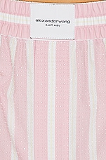 Alexander Wang Classic Boxer Short in Pink & White, view 5, click to view large image.