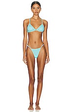 Alexander Wang Triangle Bra in Fluro Cyan, view 4, click to view large image.