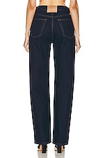 Alexander Wang Mid Rise Relaxed Straight in Clean Bright Indigo, view 3, click to view large image.