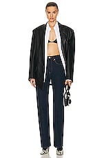 Alexander Wang Mid Rise Relaxed Straight in Clean Bright Indigo, view 4, click to view large image.