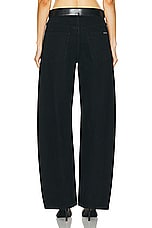 Alexander Wang Leather Belted Balloon Jean in Washed Black, view 3, click to view large image.