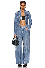 Alexander Wang Slouchy Twisted Mid Rise in Vintage Light Indigo, view 4, click to view large image.