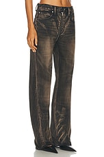 Alexander Wang Moto Wide Leg in Distressed Brown Overdye, view 2, click to view large image.