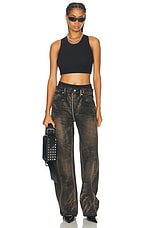 Alexander Wang Moto Wide Leg in Distressed Brown Overdye, view 5, click to view large image.