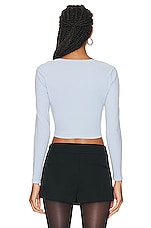 Alexander Wang Long Sleeve Cardigan in Celestial Blue, view 3, click to view large image.