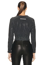 Alexander Wang Crewneck Cardigan in Charcoal Melange, view 3, click to view large image.