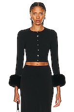 Alexander Wang Crewneck Cardigan in Black, view 1, click to view large image.
