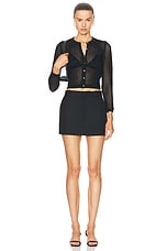 Alexander Wang Cropped Crewneck Cardigan in Black, view 4, click to view large image.