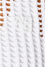 Alexander Wang Cropped Crewneck Cardigan in White, view 6, click to view large image.