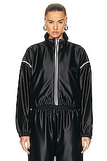 Alexander Wang Cropped Track Jacket in Black, view 2, click to view large image.
