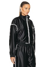 Alexander Wang Cropped Track Jacket in Black, view 3, click to view large image.