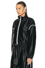 Alexander Wang Cropped Track Jacket in Black, view 4, click to view large image.