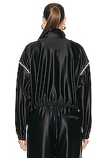 Alexander Wang Cropped Track Jacket in Black, view 5, click to view large image.