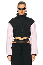 Alexander Wang Cropped Zip Up Jacket in Light Pink, view 1, click to view large image.