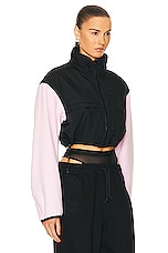 Alexander Wang Cropped Zip Up Jacket in Light Pink, view 2, click to view large image.