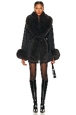 Alexander Wang Faux Fur Robe in Black, view 1, click to view large image.