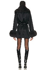 Alexander Wang Faux Fur Robe in Black, view 3, click to view large image.