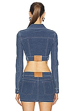 Alexander Wang Trompe Loeil Cropped Jacket in Dark Night, view 4, click to view large image.