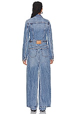 Alexander Wang Tie Front Trucker Duster in Vintage Light Indigo, view 4, click to view large image.