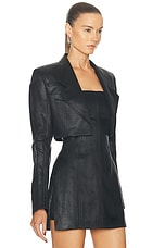 Alexander Wang Cropped Blazer in Black, view 2, click to view large image.