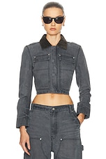 Alexander Wang Shrunken Workwear Jacket in Mirage Grey, view 1, click to view large image.