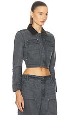 Alexander Wang Shrunken Workwear Jacket in Mirage Grey, view 2, click to view large image.