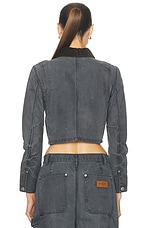 Alexander Wang Shrunken Workwear Jacket in Mirage Grey, view 3, click to view large image.