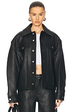 Alexander Wang Oversized Curved Sleeve Trucker Jacket in Alexander Wang Oversized Curved Sleeve Trucker Jacket in