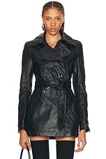 Alexander Wang Memory Leather Trench Coat in Black | FWRD